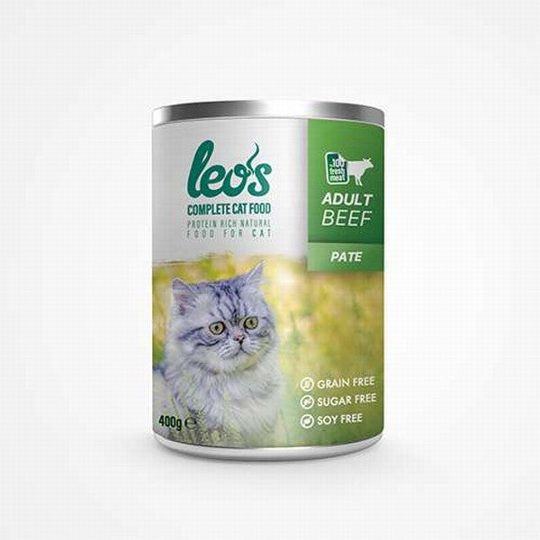 Leos Sığır Etli Pate Yetişkin Kedi Konservesi 12 Adet 400 Gr