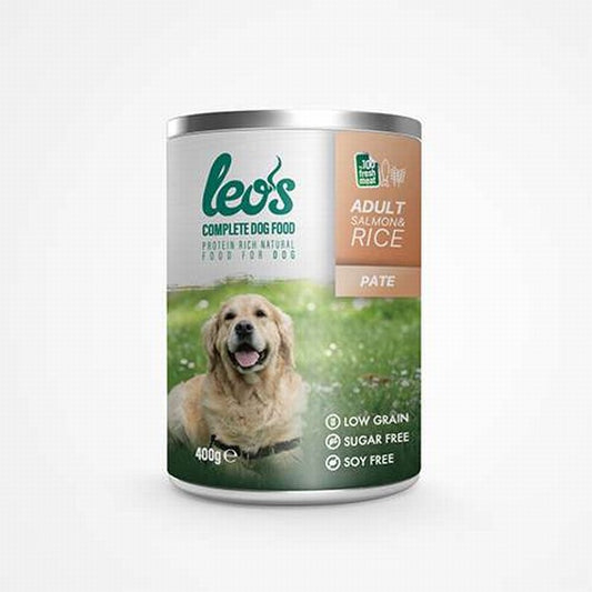 Leos Somonlu ve Pirinçli Pate Yetişkin Köpek Konservesi 6 Adet 400 Gr