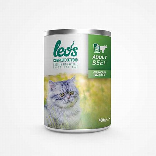Leos Sığır Parça Etli Soslu Yetişkin Kedi Konservesi 6 Adet 400 Gr