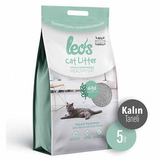 Leos Cat Litter Doğal Bentonit Kalın Taneli Kedi Kumu 5 Lt