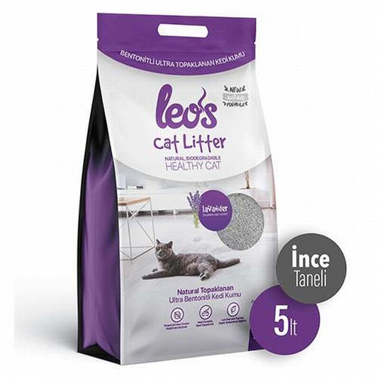 Leos Cat Litter Lavanta Kokulu İnce Taneli Kedi Kumu 5 Lt