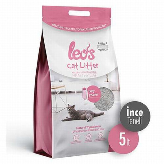 Leos Cat Litter Baby Powder Kokulu İnce Taneli Kedi Kumu 5 Lt