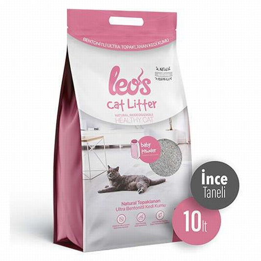 Leos Cat Litter Baby Powder Kokulu İnce Taneli Kedi Kumu 2x10 Lt