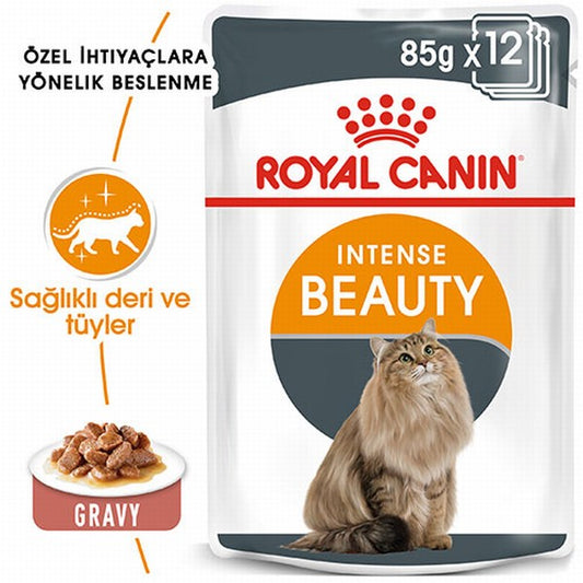 Royal Canin Intense Beauty Gravy Pouch Yetişkin Kedi Konservesi 12 Adet 85 Gr