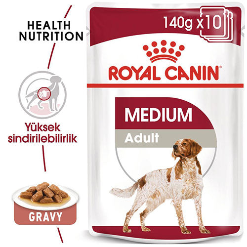 Royal Canin Medium Adult Gravy Yetişkin Köpek Konservesi 10 Adet 140 Gr
