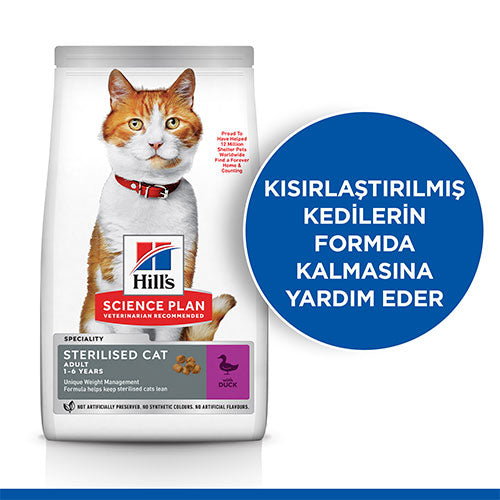 Hill’s SCIENCE PLAN Sterilised Ördekli Kısırlaştırılmış Kedi Maması 3 Kg