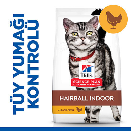 Hill’s SCIENCE PLAN Hairball İndoor Cat Tüy Yumağı Önleyici Tavuklu Yetişkin Kedi Maması 1,5 Kg