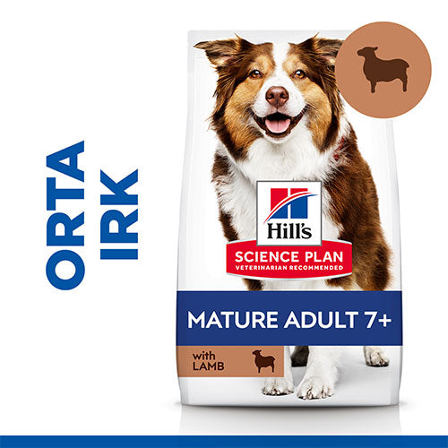 Hill’s SCIENCE PLAN Mature Adult 7+ Medium Lamb & Rice Orta Irk Kuzulu Yaşlı Köpek Maması 2,5 Kg