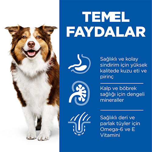 Hill’s SCIENCE PLAN Mature Adult 7+ Medium Lamb & Rice Orta Irk Kuzulu Yaşlı Köpek Maması 2,5 Kg