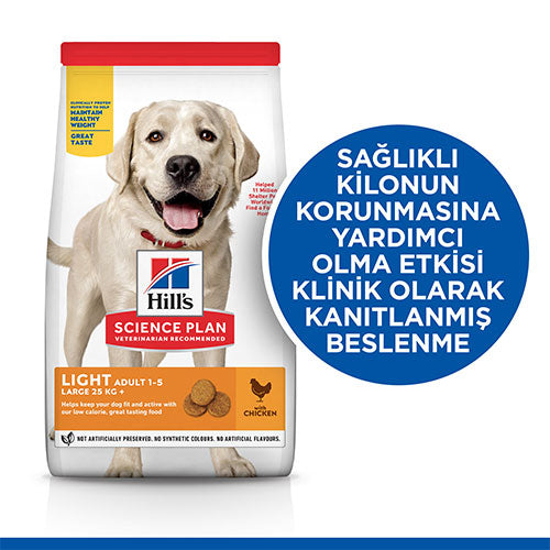 Hill's SCIENCE PLAN Adult Light Large Chicken Büyük Irk Tavuklu Light Köpek Maması 14 Kg