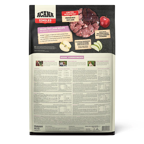 Acana Singles Grass Fed Lamb Kuzulu Elmalı Tahılsız Köpek Maması Tüm Irk ve Yaşam Evreleri 6 Kg