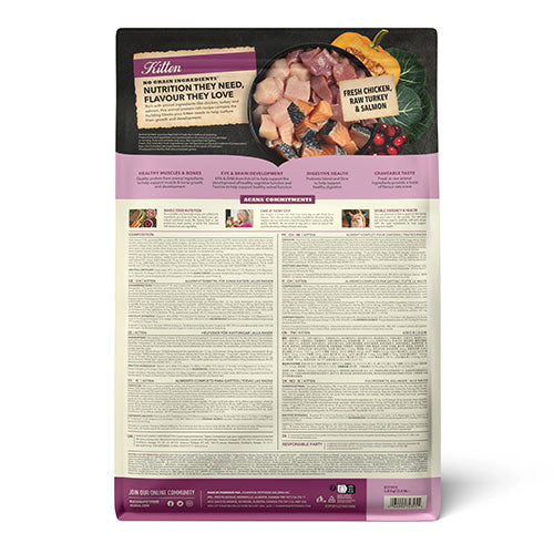 Acana Kitten Tavuklu Hindili ve Somon Balıklı Tahılsız Yavru Kedi Maması 1,8 Kg