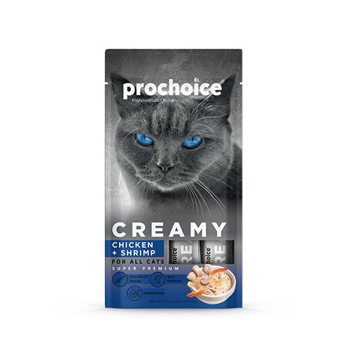 Pro Choice Creamy Tavuklu ve Karidesli Sıvı Kedi Ödül Maması 4x15 Gr