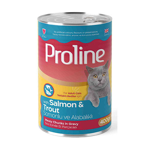 Proline Somonlu ve Alabalıklı Sos İçinde Gravy Yetişkin Kedi Konservesi 24 Adet 400 Gr