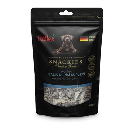Reflex Snackies Natural Balık Derisi Küpleri Tahılsız Köpek Ödül Maması 130 Gr