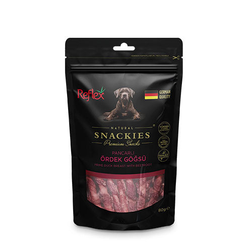Reflex Snackies Natural Pancarlı Ördek Göğsü Tahılsız Köpek Ödül Maması 80 Gr