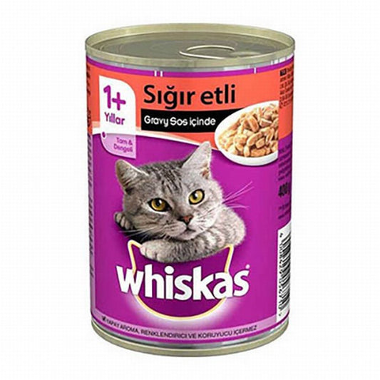 Whiskas Gravy Soslu Sığır Etli Yetişkin Kedi Konservesi 6 Adet 400 Gr