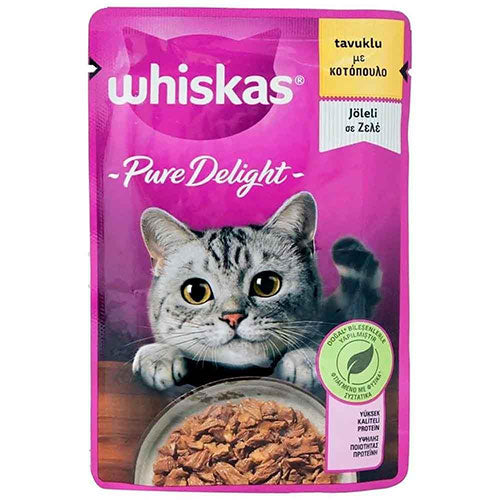 Whiskas Pouch Pure Delight Jöle İçinde Tavuklu Yetişkin Kedi Konservesi 6 Adet 85 Gr