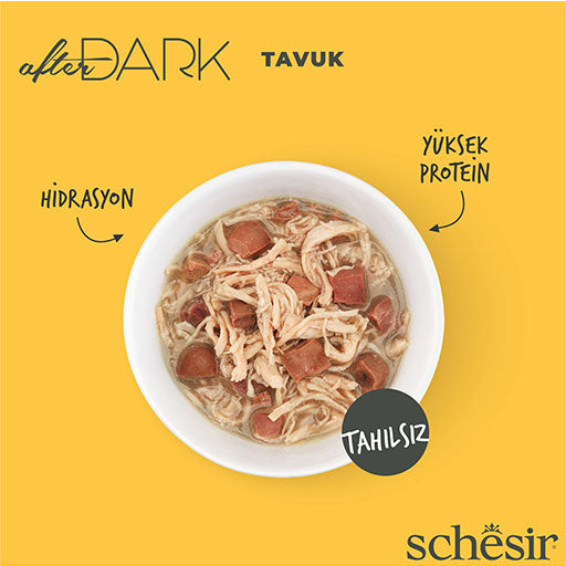 Schesir After Dark Sos İçinde Tavuk Etli Tahılsız Yetişkin Kedi Konservesi 80 Gr