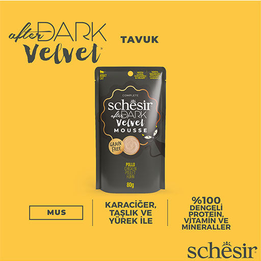 Schesir After Dark Pouch Tavuklu Tahılsız Yetişkin Kedi Konservesi 12 Adet 80 Gr