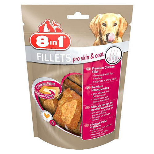 8in1 Fillets Pro Skin ve Coat Tavuk Fileto Köpek Ödülü Small 80 Gr