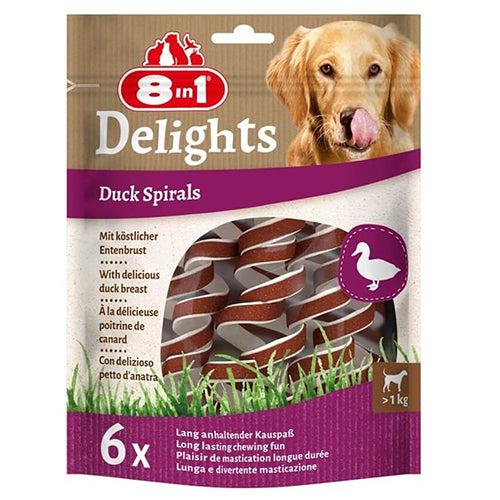 8in1 Delights Duck Spirals Ördekli Burgu Köpek Ödülü 6 Lı