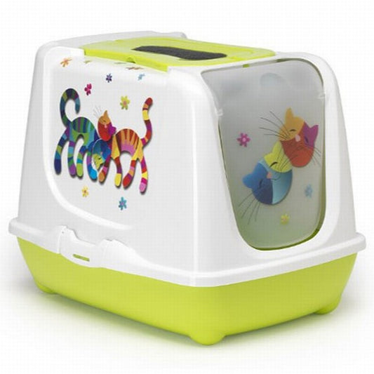 Moderna Trendy Kapalı Kedi Tuvaleti 50 Cm Yeşil