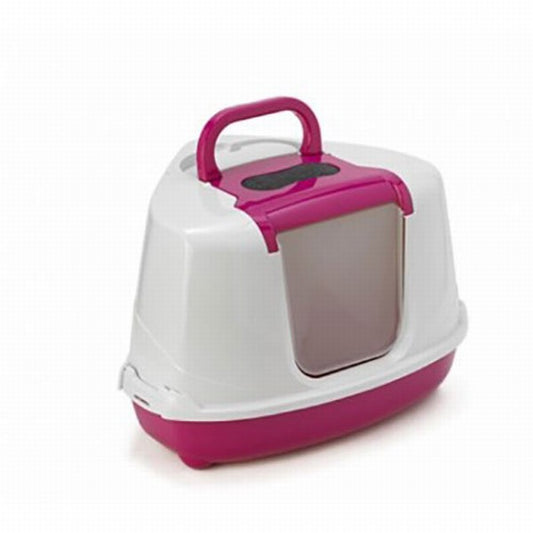 Moderna Flip Köşeli Kapalı Kedi Tuvaleti Fuşya