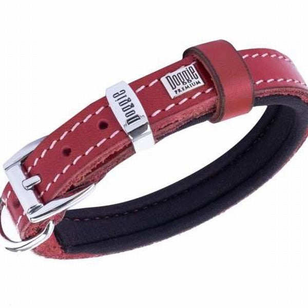 Doggie Konfor Deri Köpek Boyun Tasması Kırmızı 1,5x20 25 Cm