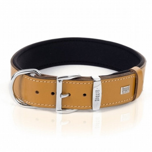 Doggie Konfor Deri Köpek Boyun Tasması Camel 4x57 65 Cm