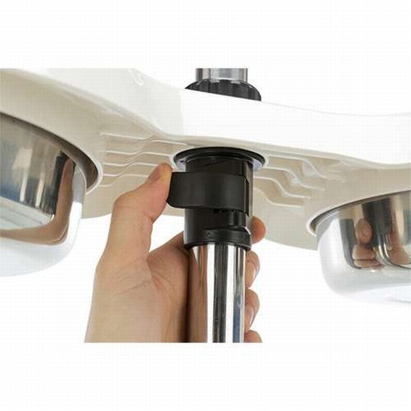 Trixie Paslanmaz Çelik Melamin Ayaklı Köpek Mama ve Su Kabı 2x1,6 Lt 21 Cm Beyaz