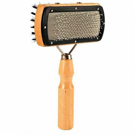 Trixie Ahşap Saplı İki Taraflı Köpek Fırçası 10x18 Cm
