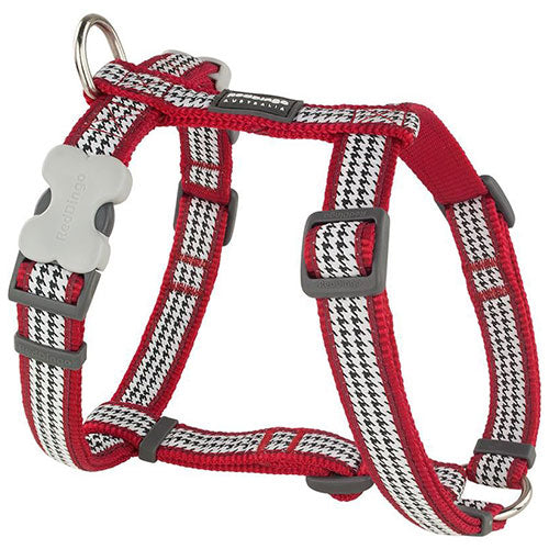 Reddingo Fang It Desenli Kırmızı Köpek Göğüs Tasması Large 25 Mm