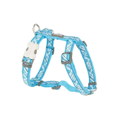 Reddingo Flanno Desenli Turkuaz Köpek Göğüs Tasması Medium 20 Mm