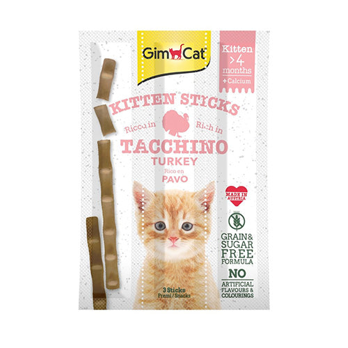 GimCat Sticks Kitten Hindili Yavru Kedi Ödül Çubukları 3x3 Gr