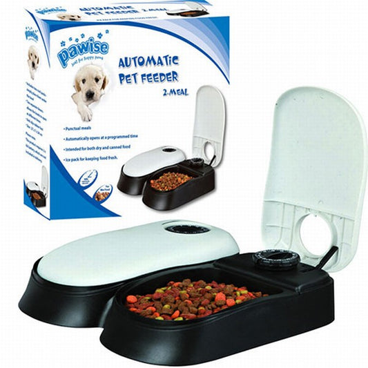 Pawise Zaman Ayarlı Otomatik Kedi ve Köpek Mama Kabı Çiftli 27x7x24 Cm