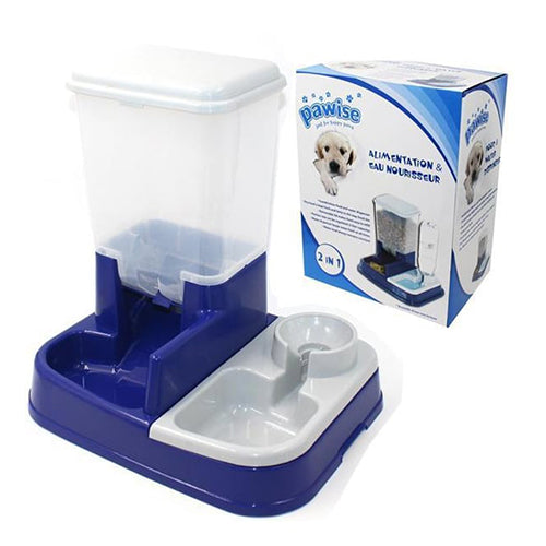 Pawise Kedi ve Küçük Irk Köpek Otomatik Mama ve Su Kabı 30x40x20 Cm