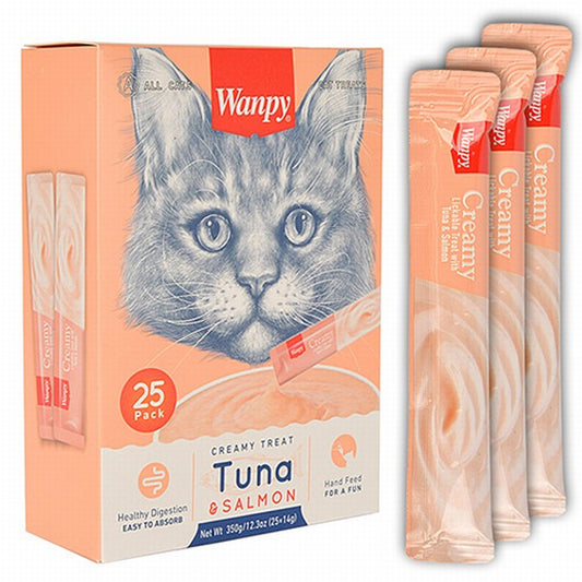Wanpy Ton Balıklı ve Somonlu Krema Kedi Ödülü 25x14 Gr