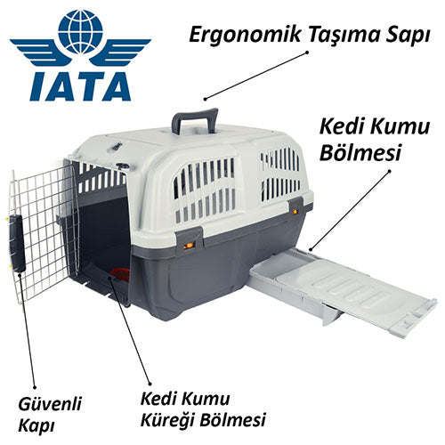 Skudo-3 Tuvaletli Kedi Seyahat Taşıma Çantası 60x40x39 Cm