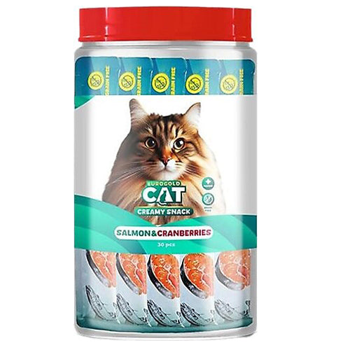 EuroGold Cat Sıvı Kedi Ödülü Somonlu ve Kızılcıklı 30x15 Gr