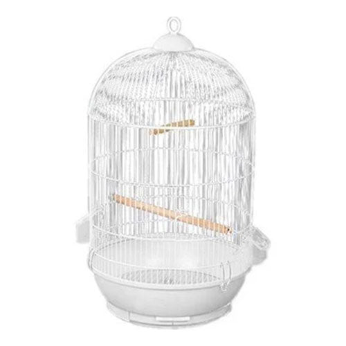 EuroGold Yuvarlak Salon Kuş Kafesi Kafesi Beyaz 42x77 Cm