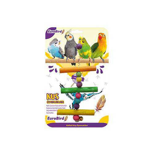 EuroBird Renkli Üçlü Tahta Merdiven Kuş Oyuncağı