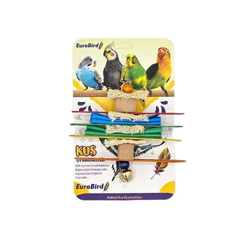 EuroBird Zilli Kuş Oyuncağı (2 Küp, 4 Tahta, 2 Keçe)