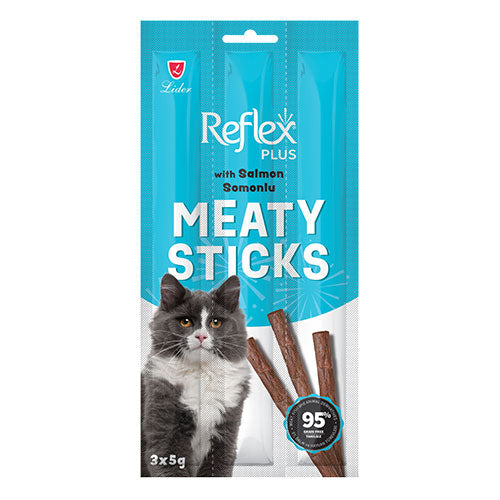 Reflex Plus Meaty Sticks Somonlu Tahılsız Kedi Ödül Çubuğu 3x5 Gr