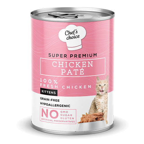 Chefs Choice Pate Chicken Kitten Tavuklu Tahılsız Yavru Kedi Konservesi 400 Gr