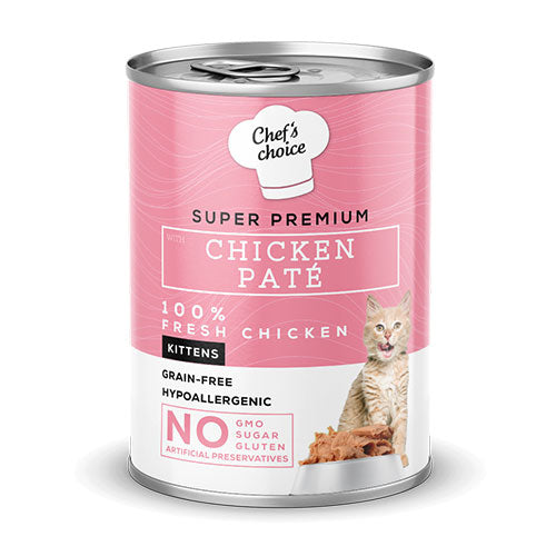 Chefs Choice Pate Chicken Kitten Tavuklu Tahılsız Yavru Kedi Konservesi 12 Adet 400 Gr