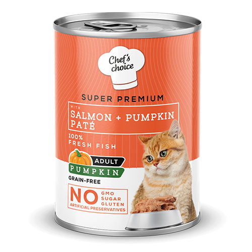 Chefs Choice Pumpkin Pate Somonlu Balkabaklı Tahılsız Yetişkin Kedi Konservesi 12 Adet 400 Gr