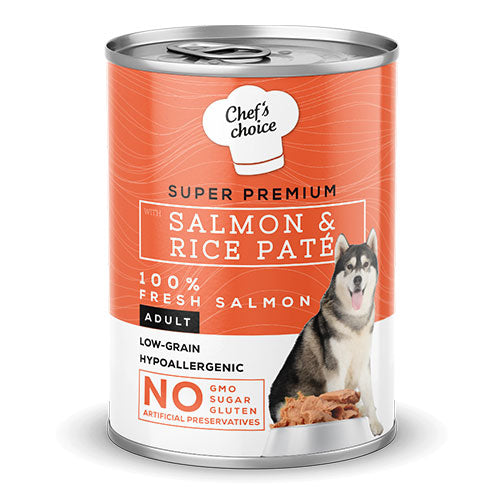 Chefs Choice Pate Somonlu Düşük Tahıllı Yetişkin Köpek Konservesi 12 Adet 400 Gr