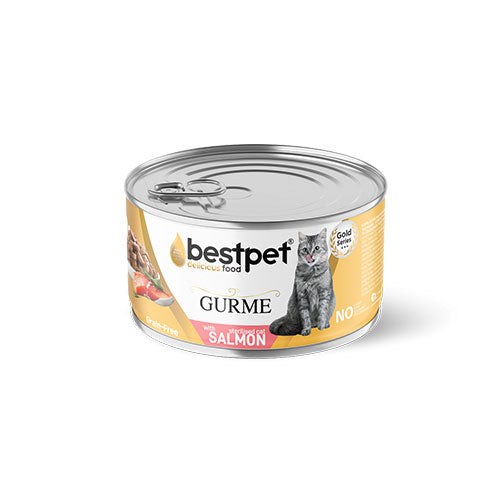 BestPet Gurme Jelly Somonlu Tahılsız Kısırlaştırılmış Kedi Konservesi 85 Gr