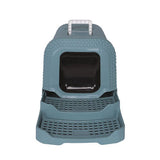 M-Pets Suez Rattan Kapalı Kedi Tuvalati Mavi 69x42x41 Cm